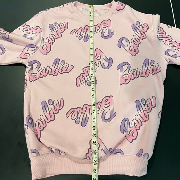 Barbie Women's Pink Logo Print Crew Neck Sweatshirt XS Casual Character - Picture 6 of 7